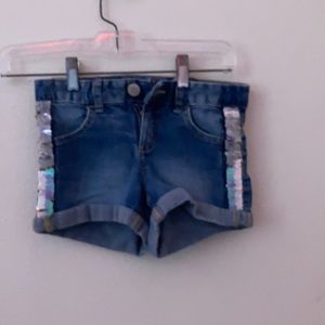 Sequin jean shorts for little girls